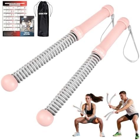 Weighted Ropeless Battle Ropes, Heavy Duty Portable Cordless Battle Ropes for Home Gym with Poster, Exercise Ropes for Strength Building, Cardio Fitness, Workout Equipment for Low-Impact Workout