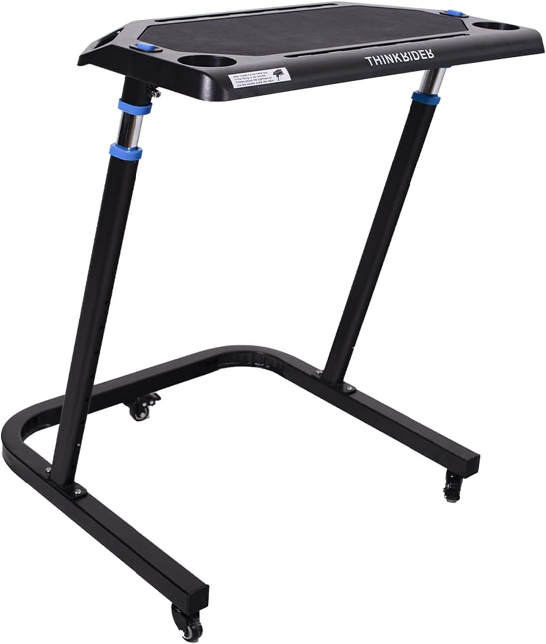 ThinkRider Adjustable Bike Desk – Rolling Laptop Cart for Stationary Bike or Trainer – Exercise While Working or Watching TV Standing Desk
