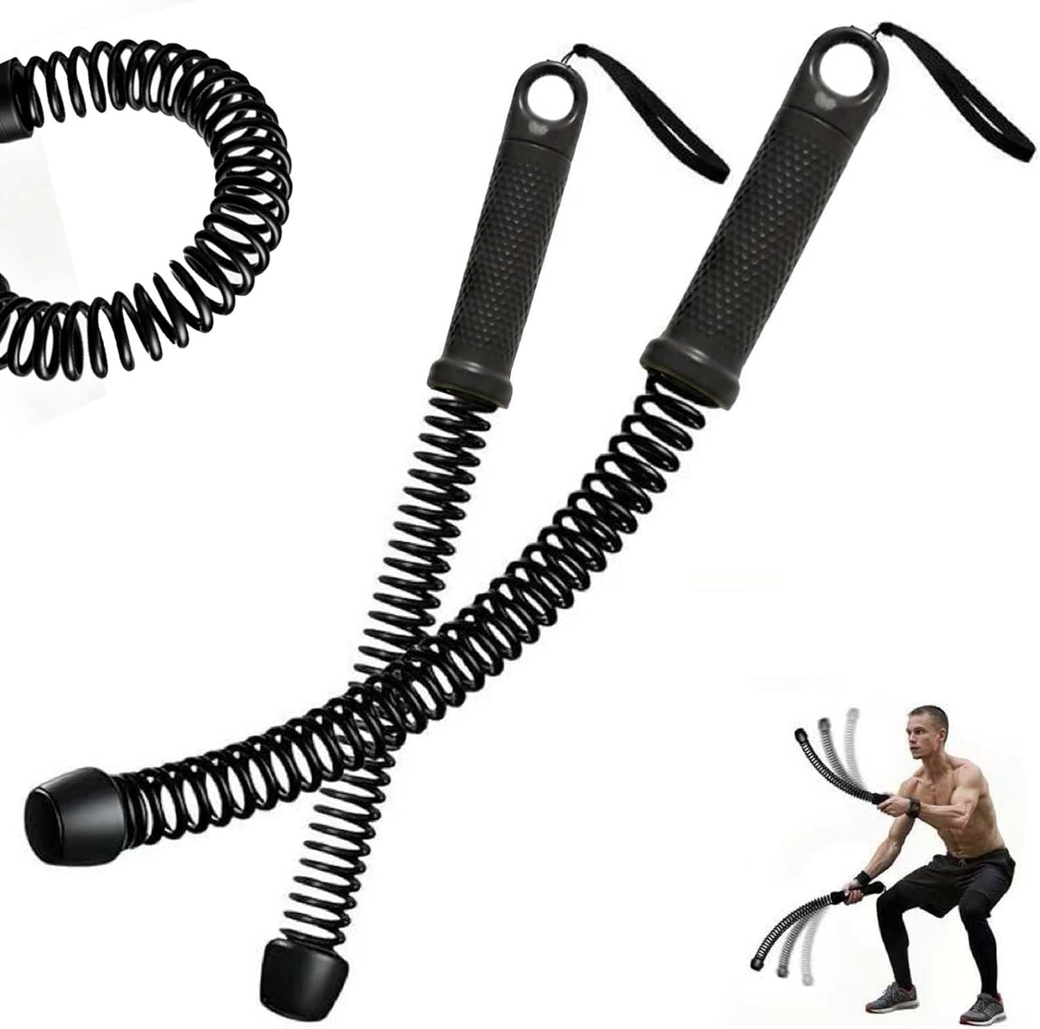 Adjustable Ropeless Battle Ropes for Home Gym, Weighted Cordless Exercise Equipment with Variable Air Resistance, Portable Strike Gear for HIIT & Strength Training, Men & Women