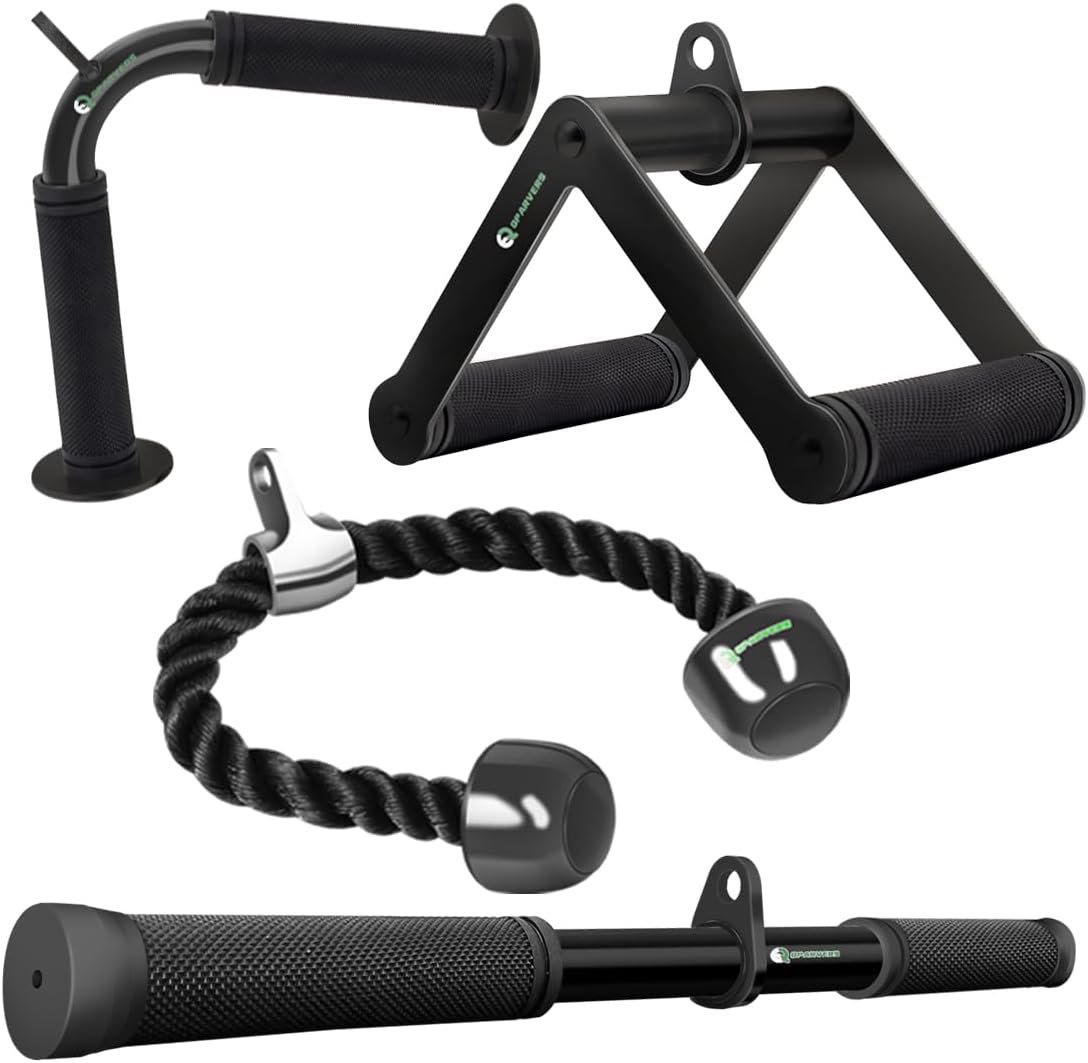 QPARVERS Cable Machine Attachment Set LAT Pulldown Attachments Weight Machine Accessories for Home Gym
