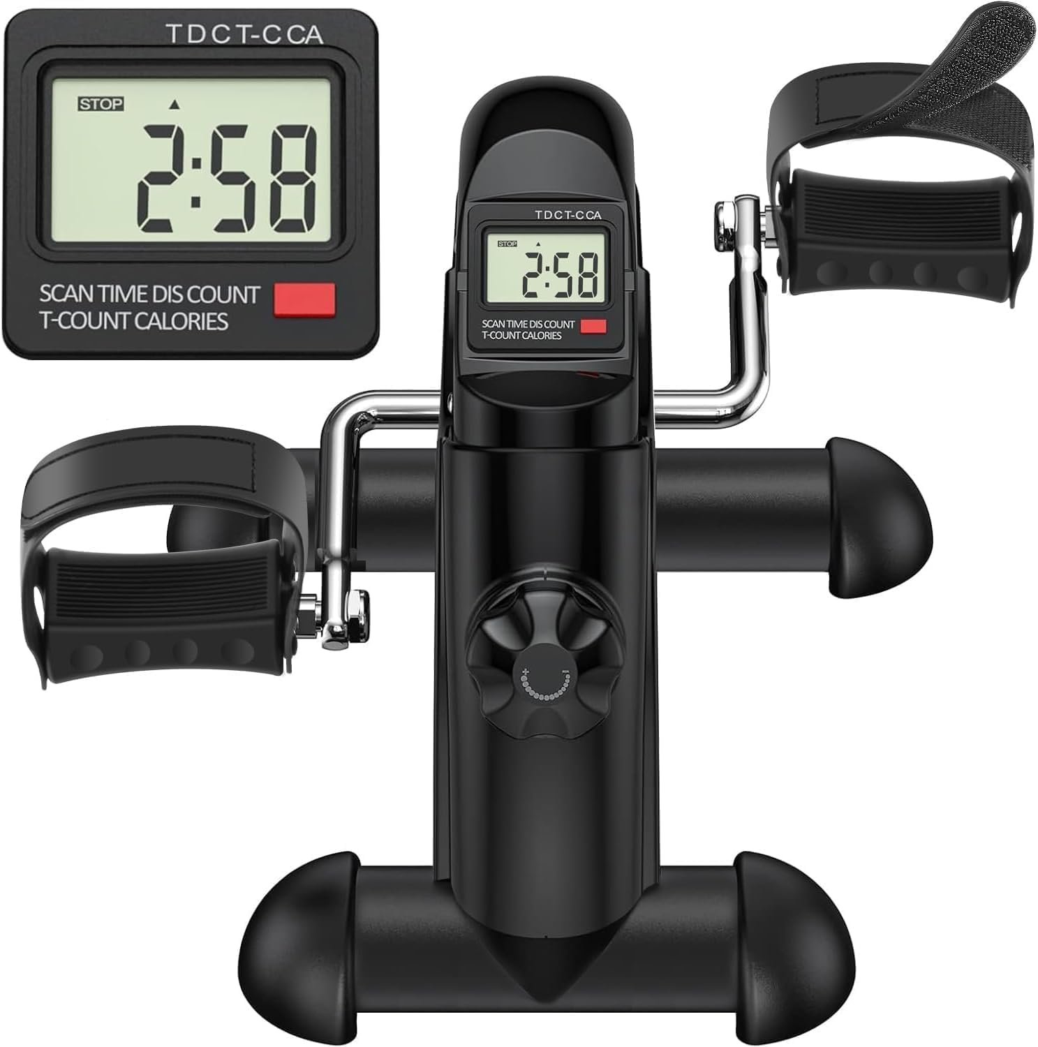 TABEKE Under Desk Bike Pedal Exerciser – Mini Exercise Bike for Arm/Leg Exercise, Pedal Exerciser for Seniors with LCD Display 26514