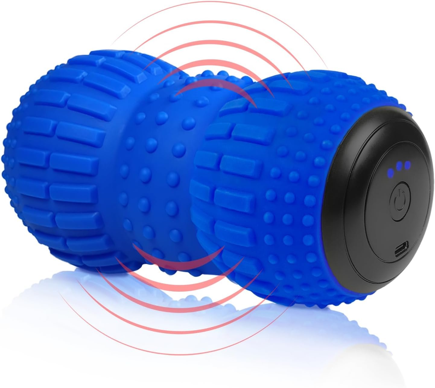 ZeenKind Vibrating Peanut Massage Ball for Plantar Fasciitis, Muscle Pain Relief with 4 Speed, Deep Tissue Therapy for Myofascial Release & Muscle Recovery, Neck Back Foot Roller Massager | Portable Foot Roller Massager for Deep Tissue Therapy Muscle Pain Myofascial Release 4 Vibration Speed
