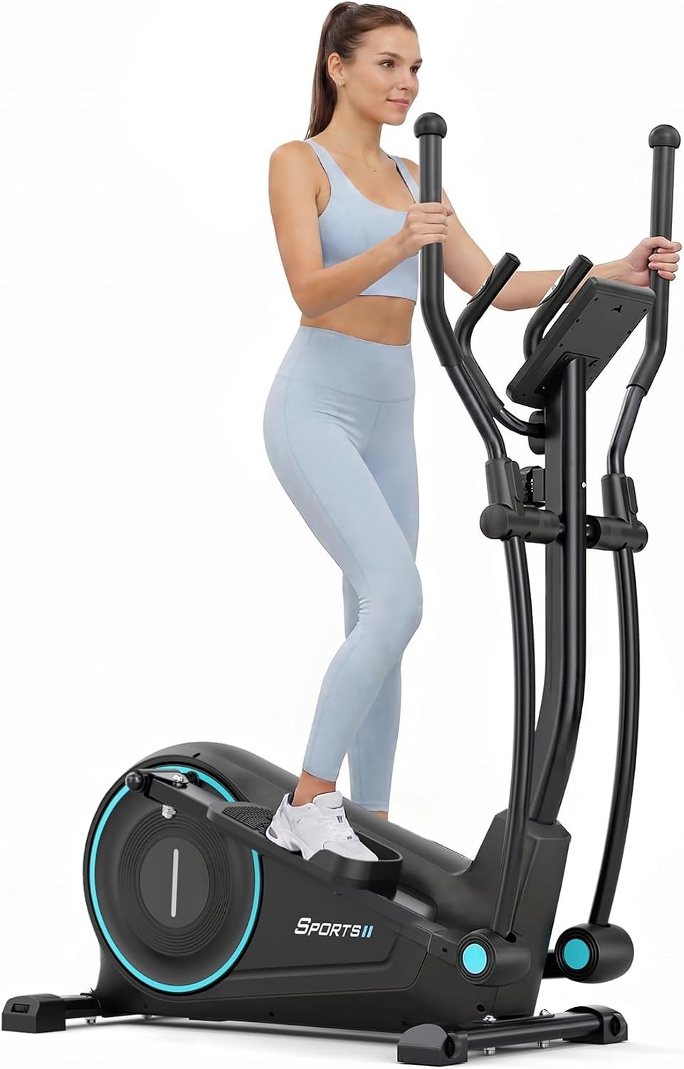 Elliptical Machine, Dripex Magnetic Elliptical Exercise Machine for Home, Quiet & Smooth Elliptical Training Machines with 16 Levels, 15.3” Stride, 17.6LB Flywheel, Indoor Cardio Equipment