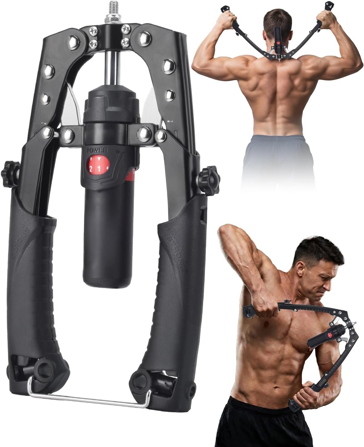 Abahub Twister Arm Trainer, Enhanced Hydraulic Power Chest Expander with AB Rollers, 22-440LBS Adjustable Resistance Home Gym Equipment, Shoulder Muscle Exerciser for Arm, Chest & Core Workout