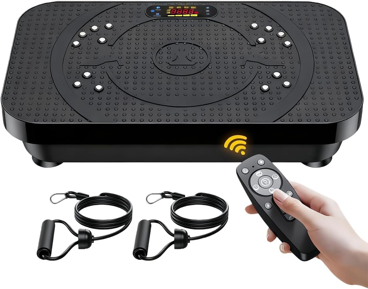 Vibration Plate Exercise Machine, 999 Speeds Whole Body Workout Vibration Platform with Smooth Acupressure Surface, 4 Modes Vibrate Board for Lymphatic Drainage & Weight Loss,330 LBS for Women