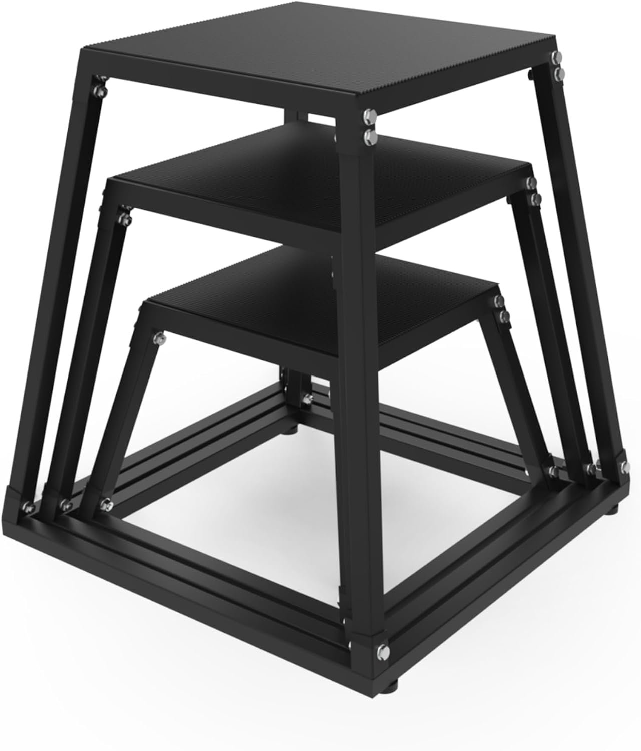 Garvee Steel Plyo Box for Exercise, Plyometric Jumping Box Metal Exercise Step Up Box with Anti-Slip Surface for Home Gym Training,Single and Set