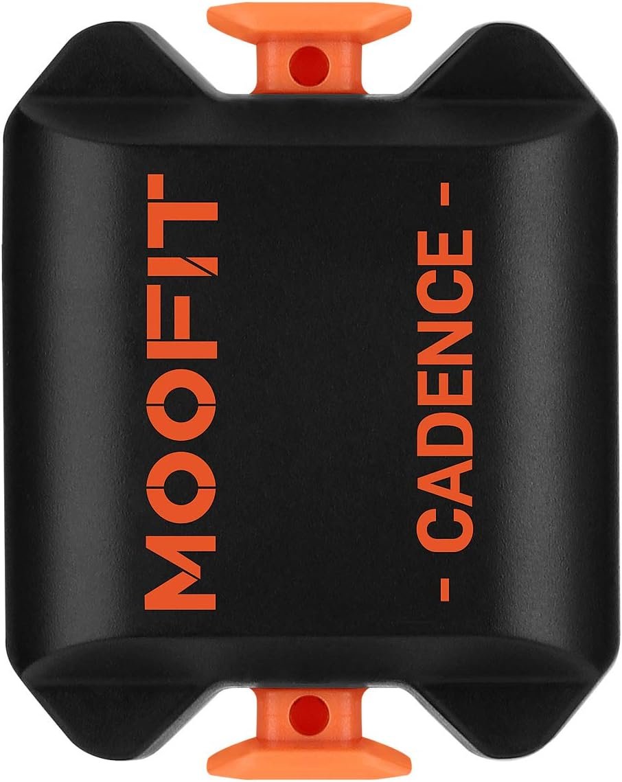 moofit Cadence Speed Sensor, Bluetooth & ANT+ Wireless RPM Cycling Spin Bike Cadence Sensor for Wahoo/Coosporide/Rouvy/Peloton, IP67 Waterproof, Orange