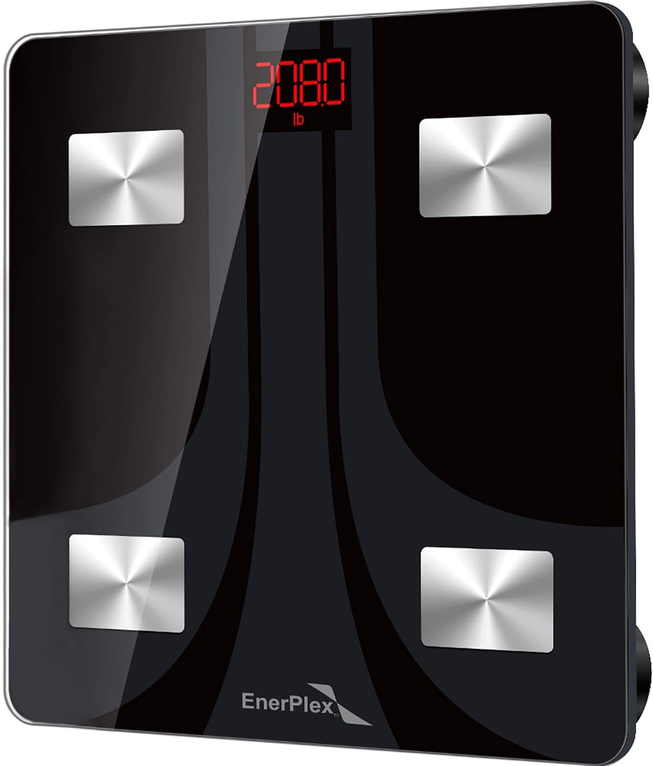 EnerPlex Fit 2020 Model Body Fat Scale, Weight Scales Digital Smart Body Composition Wireless Analyzer BMI Scale Health Monitor with Smartphone APP, 396 lbs Black