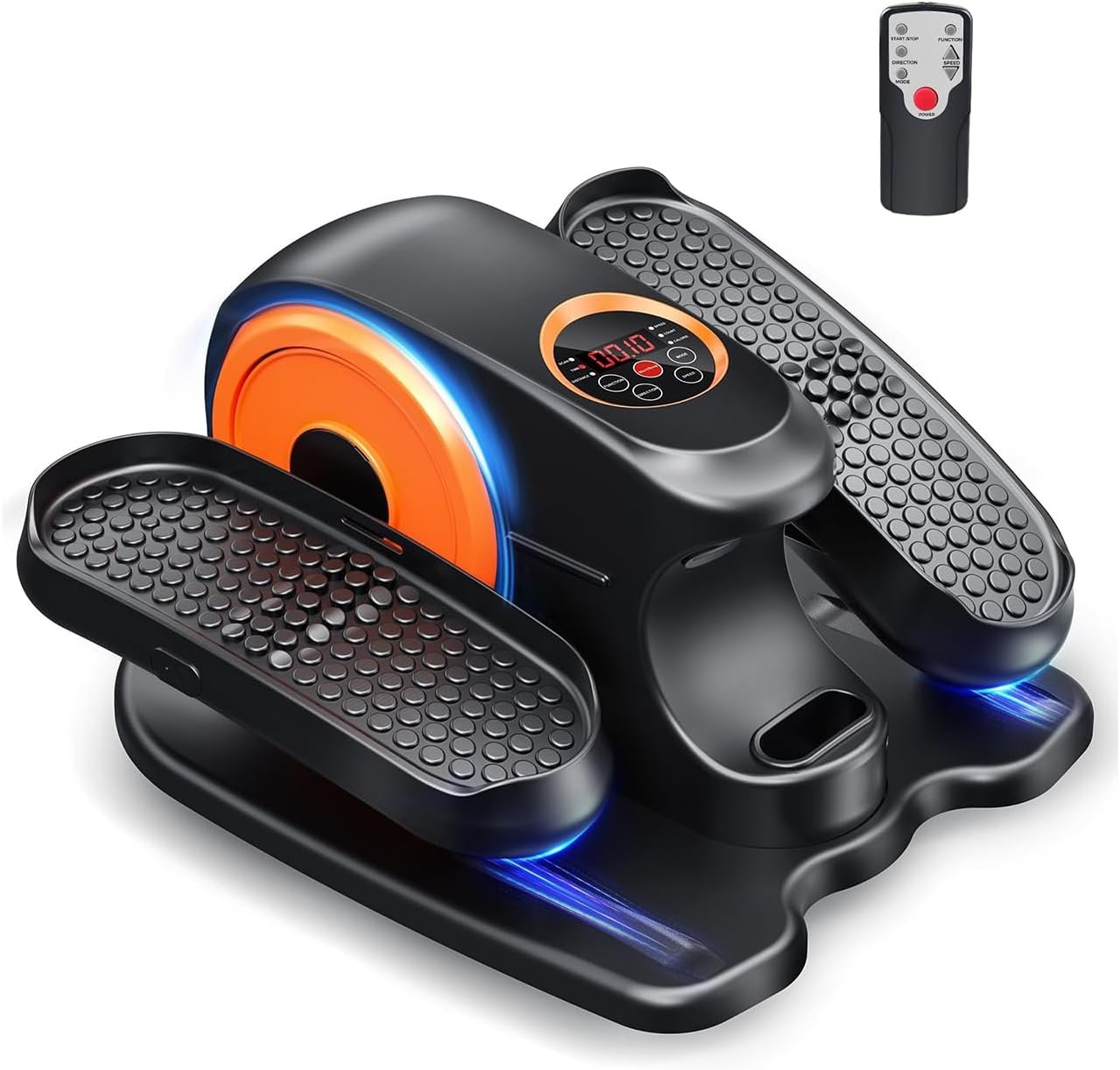 GUGTTR Under Desk Elliptical Machine, 2-in-1 Electric Leg Exerciser for Seniors, Quiet & Compact Pedal Exerciser with Remote, 12 Speed Elliptical Exercise Machine for Home Office