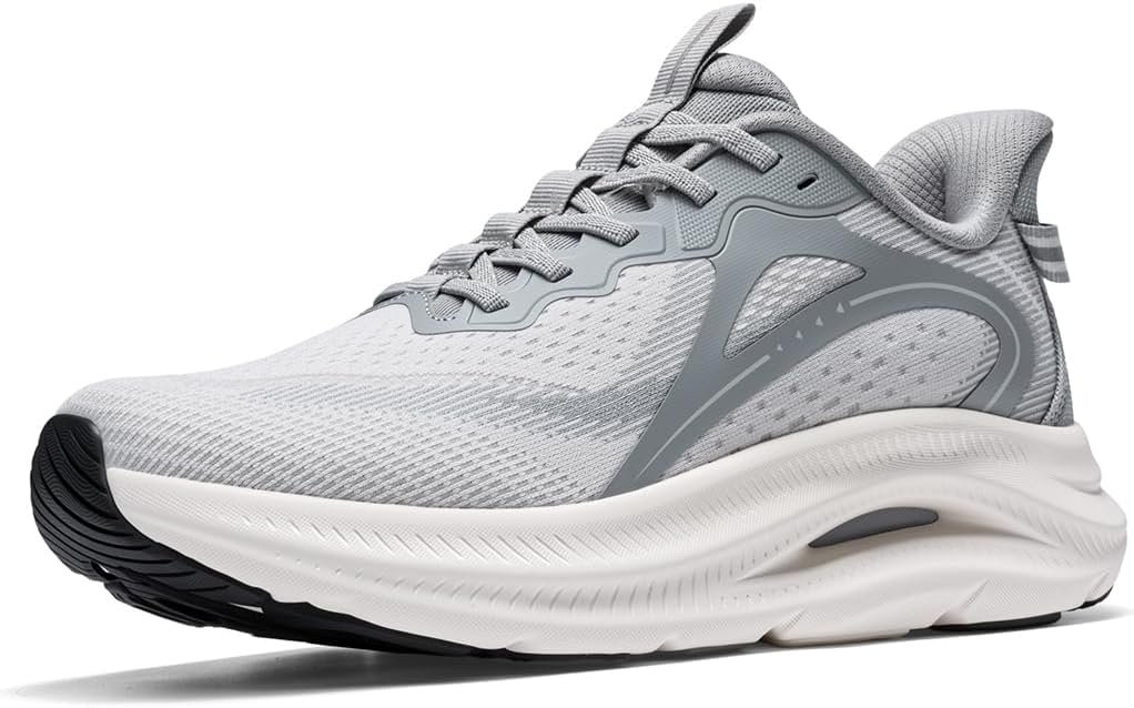 ALLSWIFIT Men’s Slip On Stability Support Walking Shoes Coushioning Non Slip Breathable Comfortable Cross Trainer Workout StediCore Running Gym Fashion Sneaker