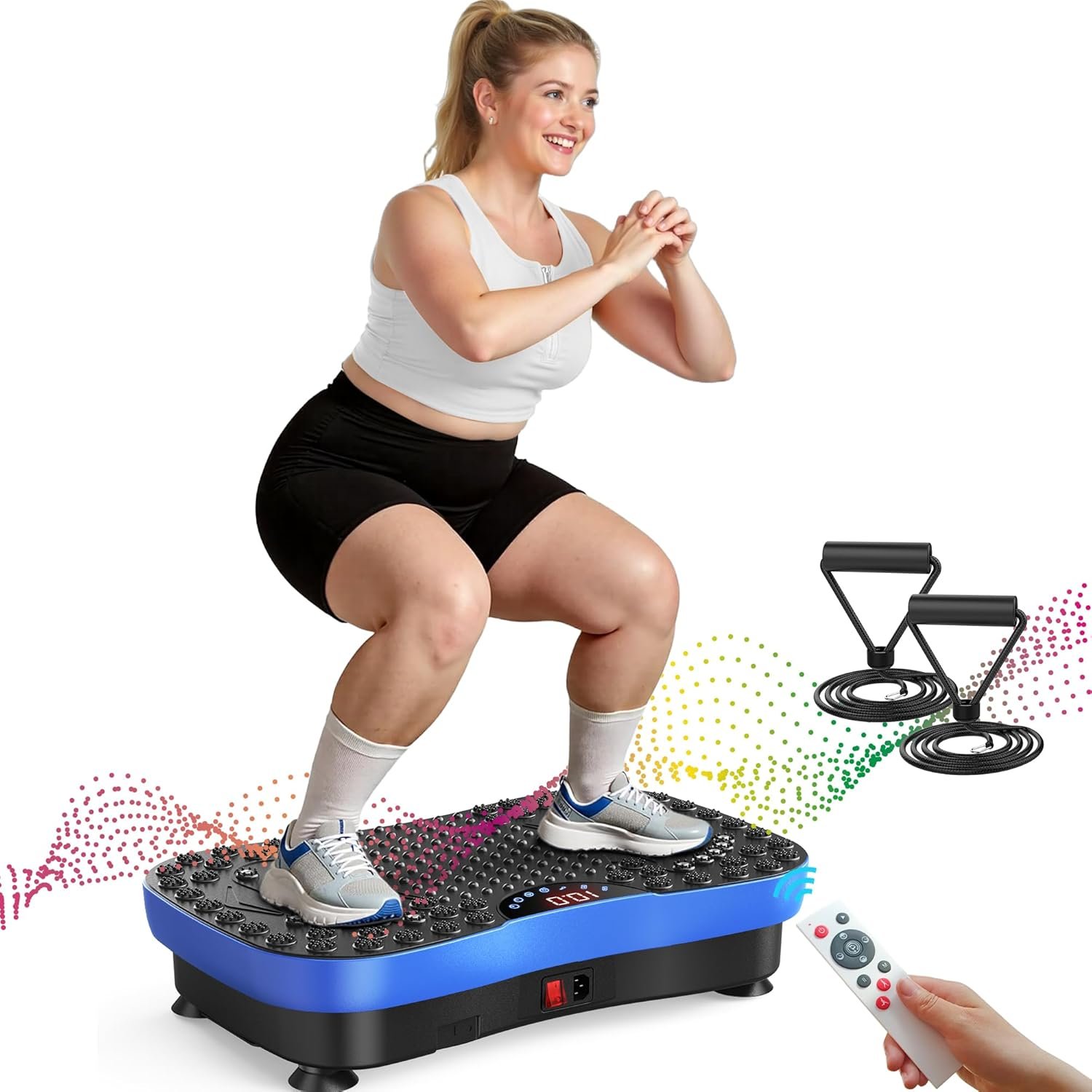 AXV Vibration Plate Fitness Platform Exercise Machine Vibrating Shaking Full Body Shaker Workout Vibrate Stand Shake Board Sport for Weight Loss Fat Burner for Gym Home Office