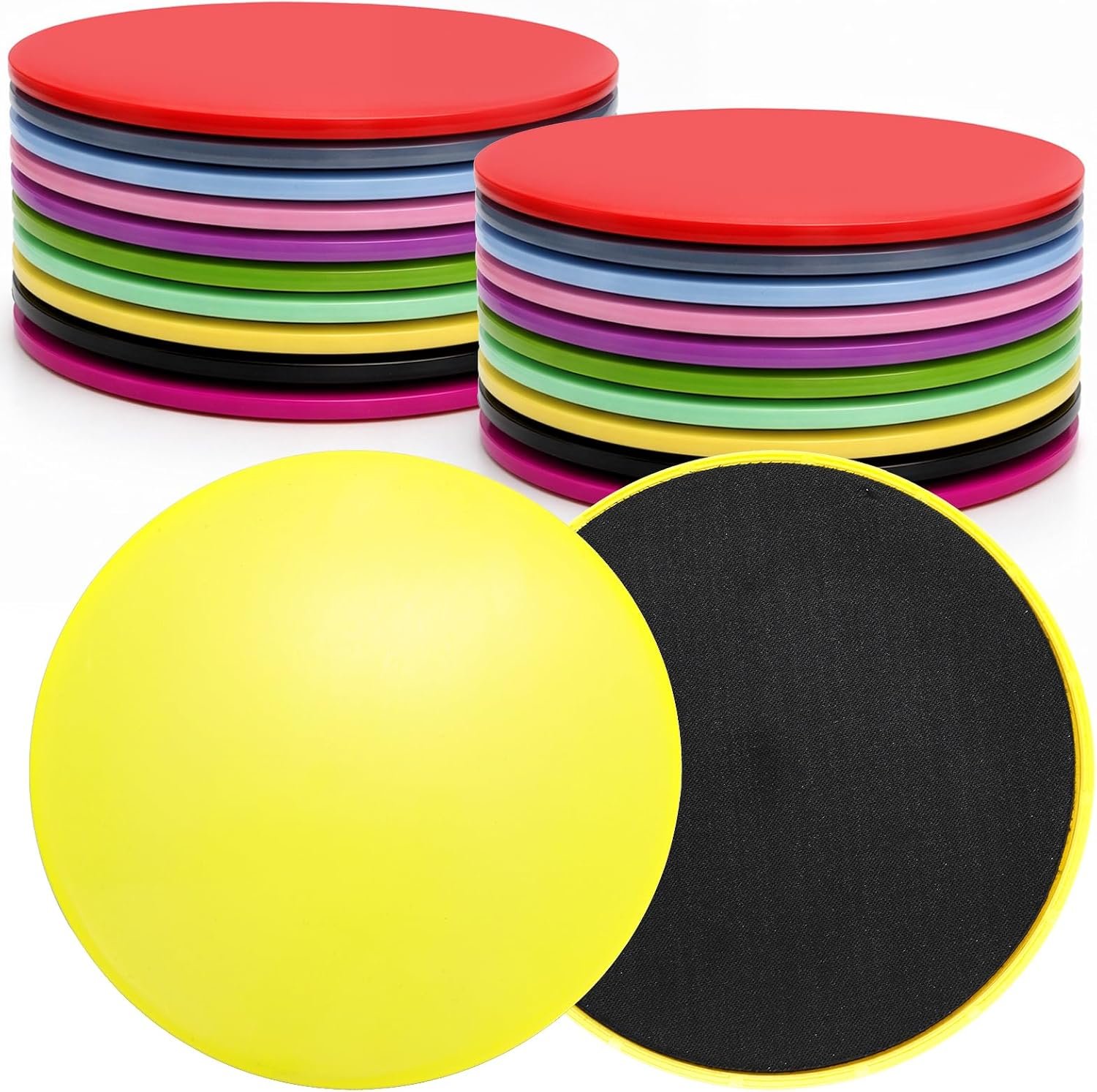 DEAYOU 20 Pack Core Sliders for Working Out, Dual Sided Exercise Gliding Discs, Exercise Sliders Fitness Discs for Training Abdominal Core Strength Full Body Workout on Carpet or Hardwood Floors