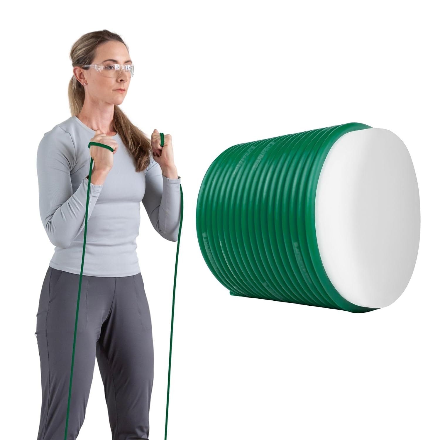 THERABAND Latex Resistance Tubing, Green, Heavy Level 3, 100 ft Roll, Professional Grade Resistance Band for Exercise, Upper and Lower Body Workouts, Cut-to-Length, Color-Coded Levels