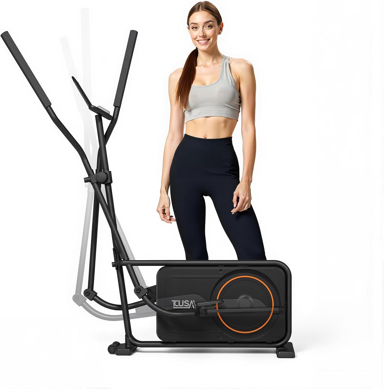 TOUSAINS ET3 Elliptical Trainers: 16-18″ Adjustable Stride Cross Trainer, 32 Magnetic Resistance Machine for Home Gym, Heavy Duty 265LB Capacity, Quiet Workout