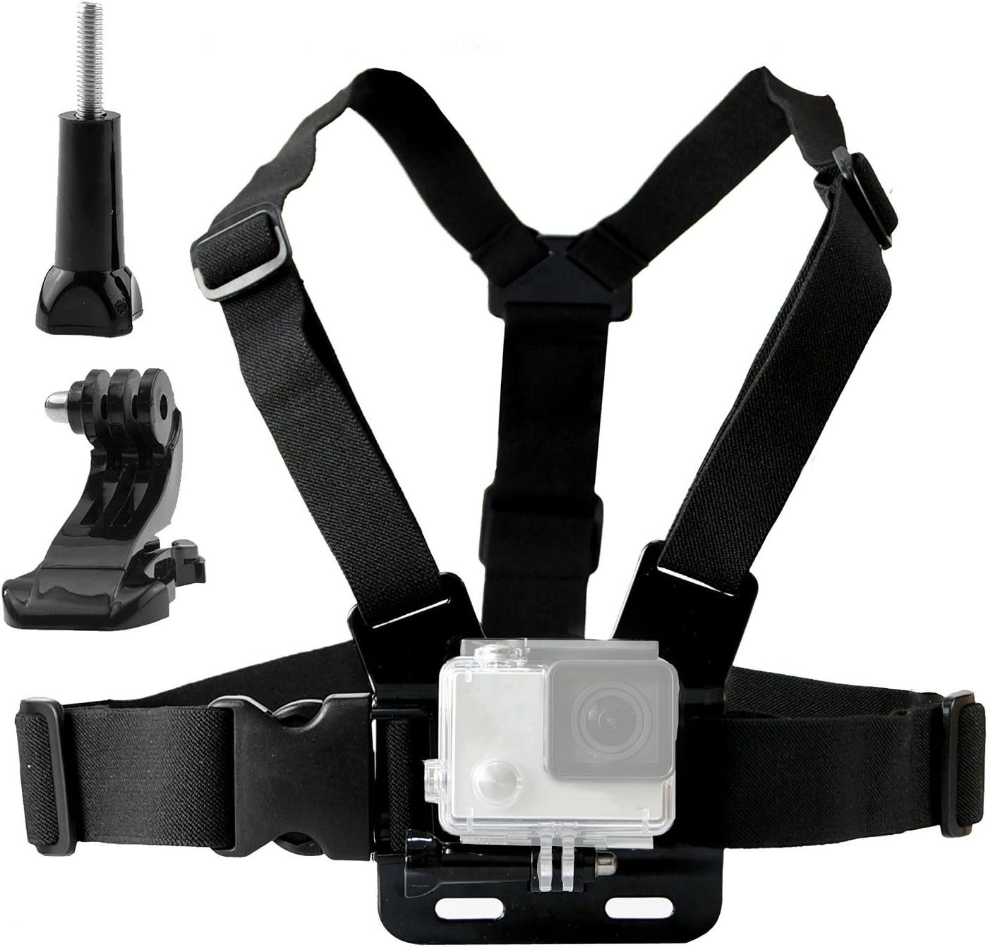 Chest Harness Mount Compatible with Gopro Hero 13 12 11 10 9 8/AKASO EK7000 Brave 4/ODDV/Hiicam/DJI Osmo/Icefox/Camlance/WOLFANG Action Camera Accessories, Adjustable Chest Strap Mount with J Hook