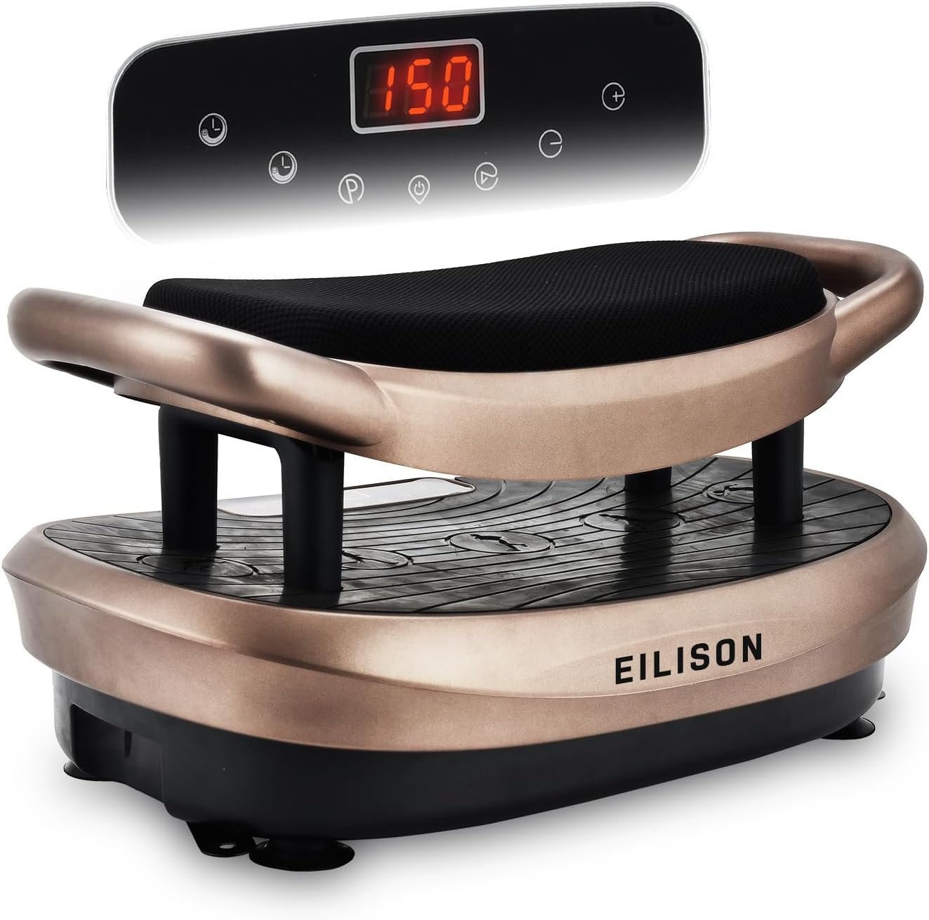 EILISON FITABS 3D Vibration Plate Exercise Machine with Seat – Ocsillation, Pulsation + Vibration Platform, Push Up | Vibration Machine for Lymphatic Drainage, Recovery (Fitabs Brown)