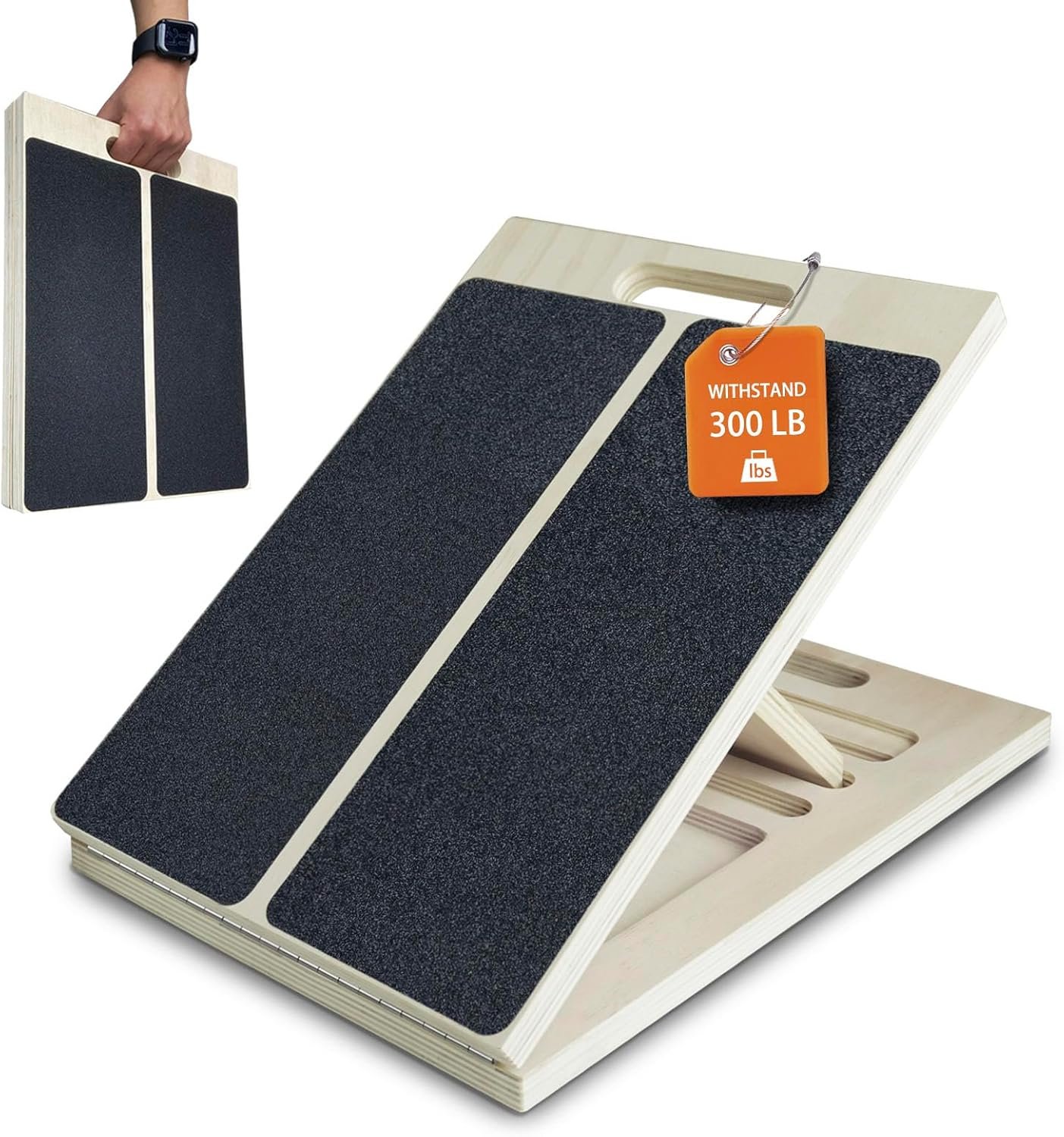 Wooden Slant Board for Calf Stretching, Adjustable Portable Wooden Incline Board for Yoga, Take Exercise, Stretch the Muscles, Exercise the Ankles