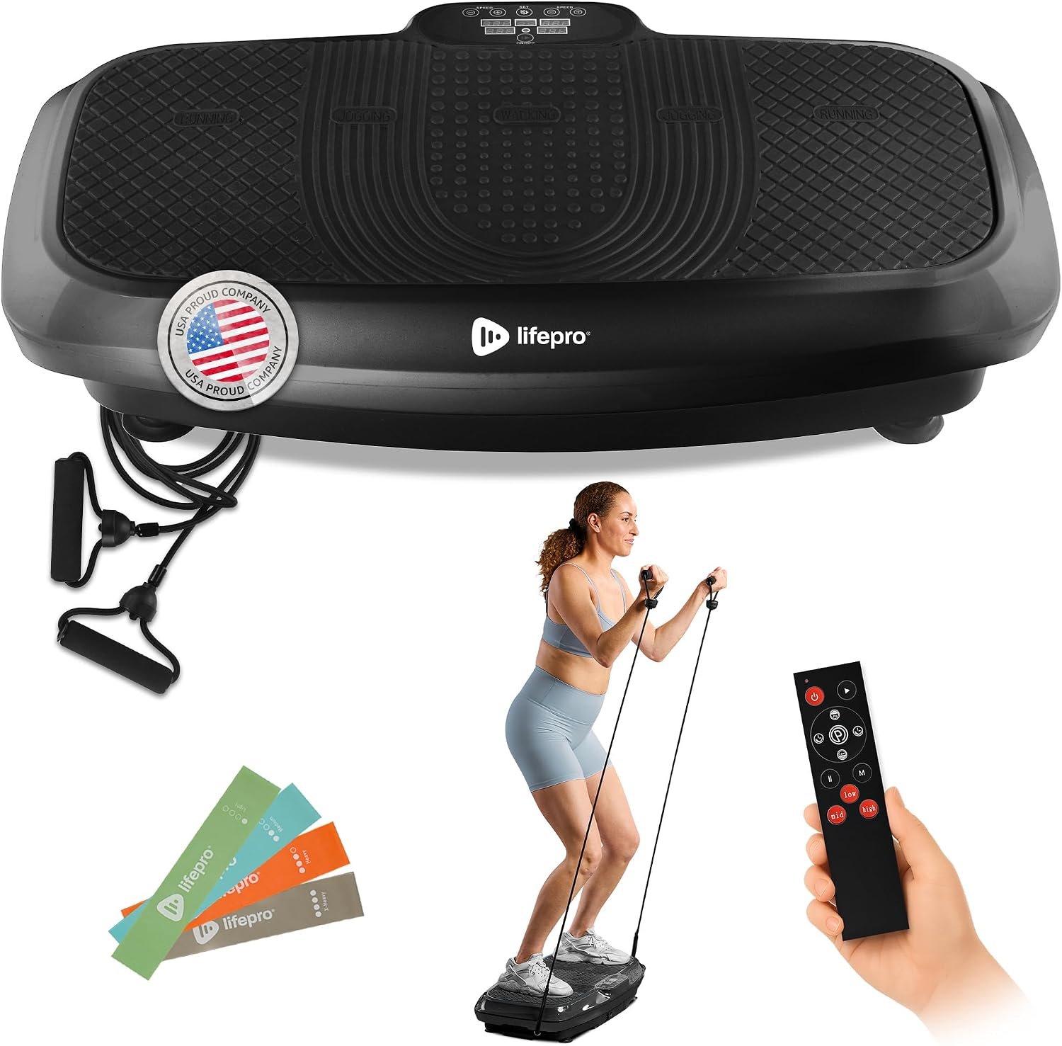 LifePro Turbo 3D Vibration Plate Exercise Machine – Dual Motor Oscillation, Pulsation + 3D Motion Vibration Platform | Full Whole Body Vibration Machine for Home Fitness & Weight Loss. (Black)