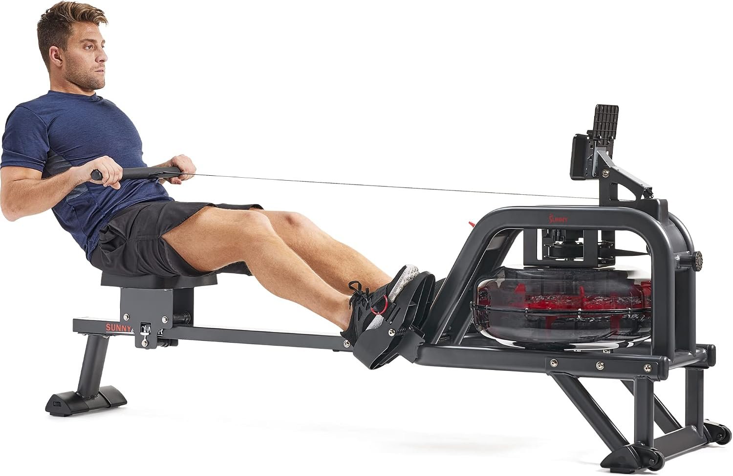 Sunny Health & Fitness Sunny Health & Fitness AquaStrive Series Smart Water Rower, 300LB Capacity Plus Dynamic Hydro Resistance for Home Cardio Workout, Free SunnyFit Training App Connection