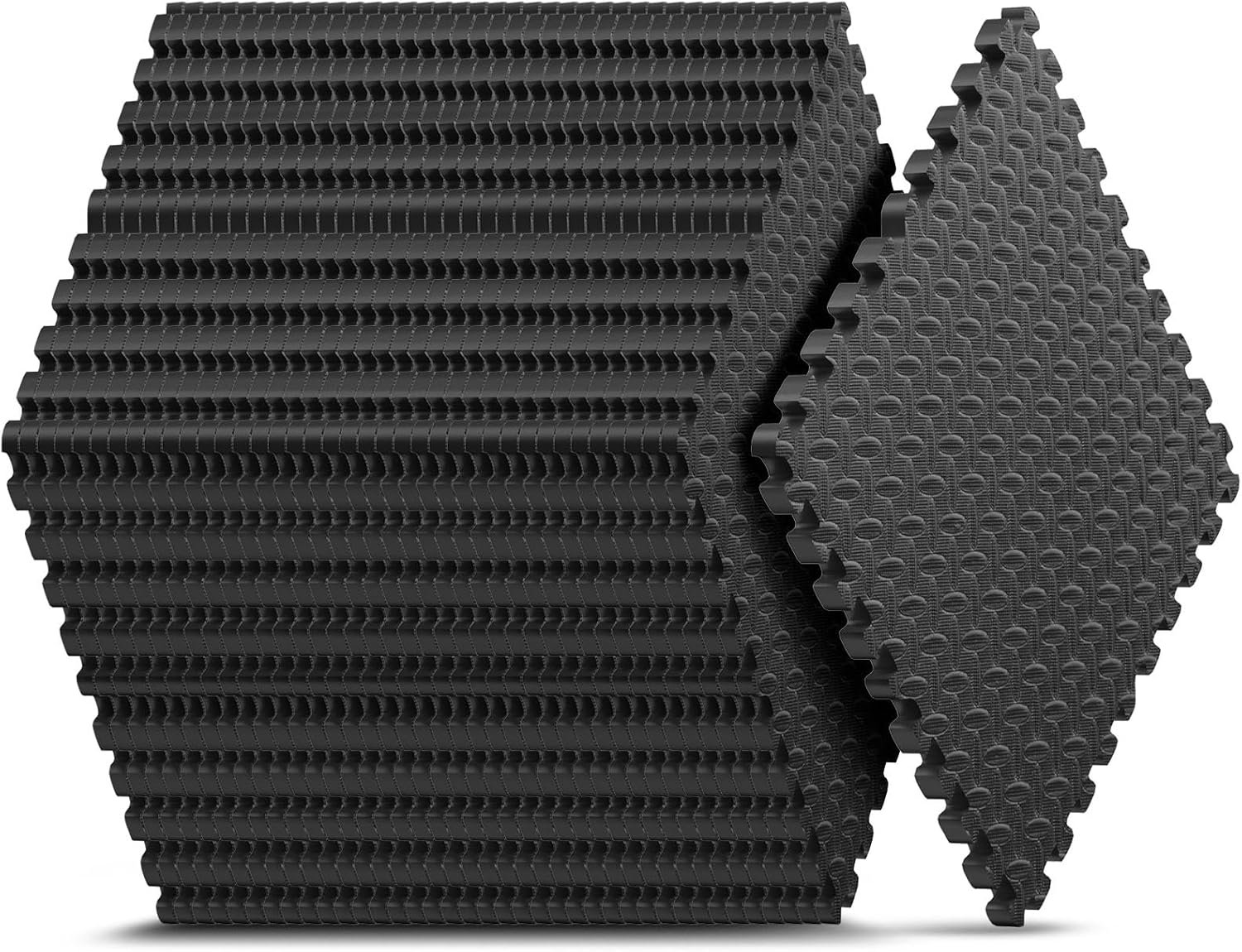 Home Gym Mat, Puzzle Exercise Mat, EVA Interlocking Foam Floor Tiles for Home Workout Equipment and Kids’ Play Areas – Black, 24 in x 24 in x ½ in – 12 Tiles (Black, 12 Pack, 48 SQ FT)