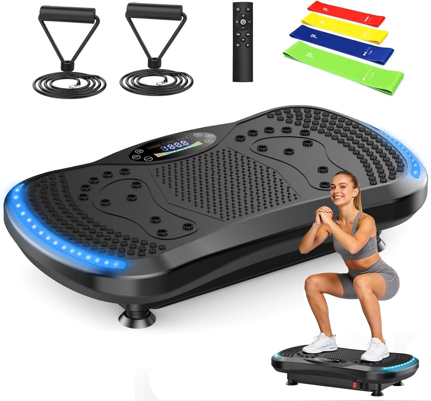 Vibration Plate Exercise Machine for Lymphatic Drainage,400lbs Capacity Vibrating Plate for Weight Loss,200-Levels Vibration Platform for Circulation,Body Shaker for Full Body Workout