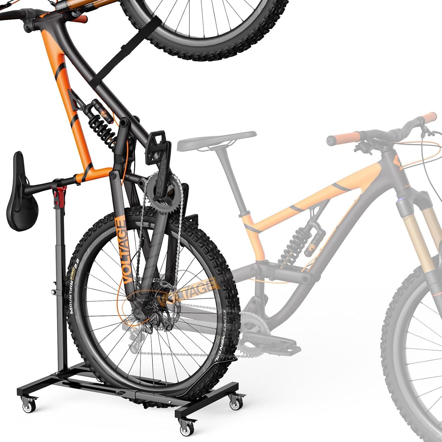 Housolution Vertical Bike Stand with Wheels up to 29″, Adjustable Height, No Drilling holds up to 80lbs, Freestanding Bicycle Rack for Garage & Apartment, Bike Stand Floor for MTB/Road Bikes