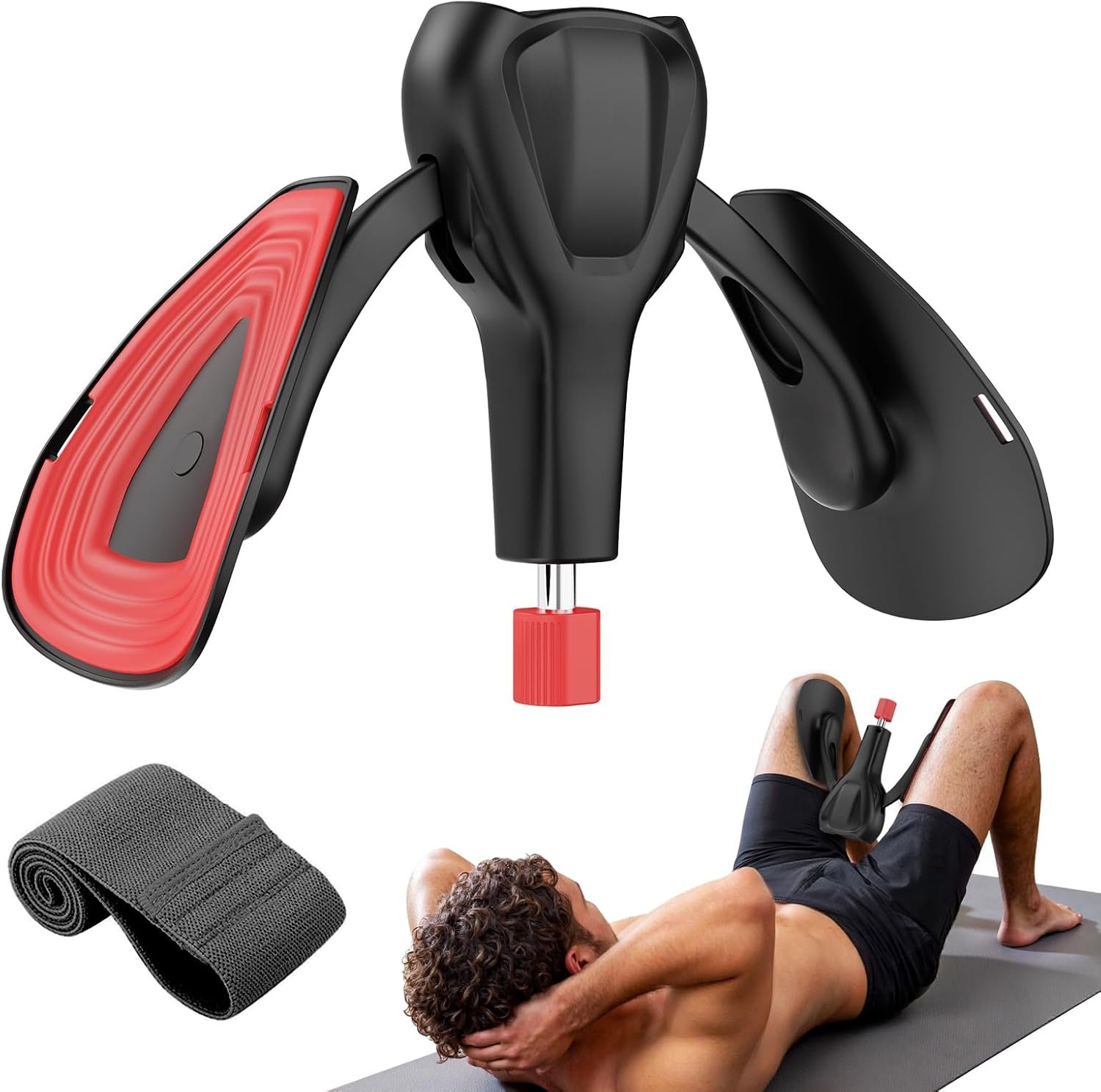 Pelvic Floor Exercise Devices 77 lb Adjustable Kegel Inner Thigh Exerciser and Hip Trainer Workout Equipment for Home Postpartum Recovery Women Men, with Band