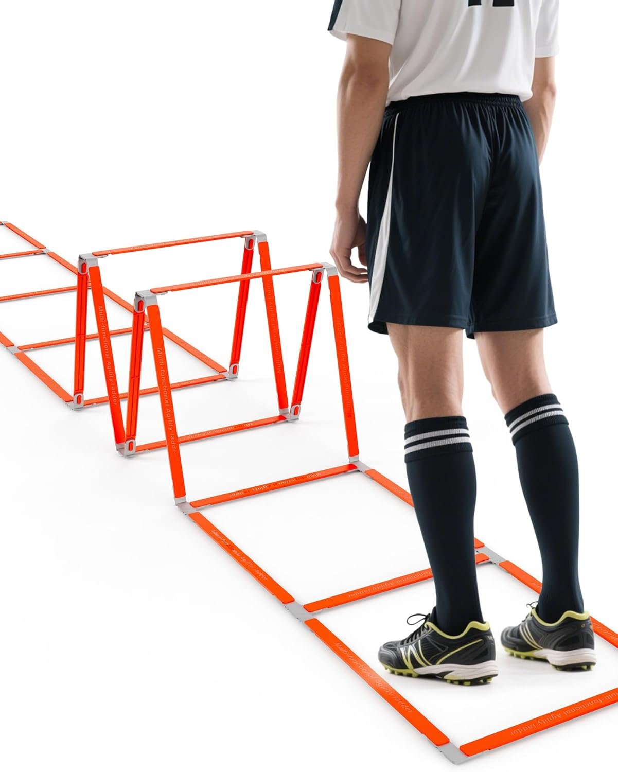 Tangle-Free Agility Ladder for Kids/Athletic – Multi-Use Speed Training Ladder for Footwork Drills/Football/Soccer/Boxing – Agility Equipment for Workout/Exercise/Fitness – 10 Rung