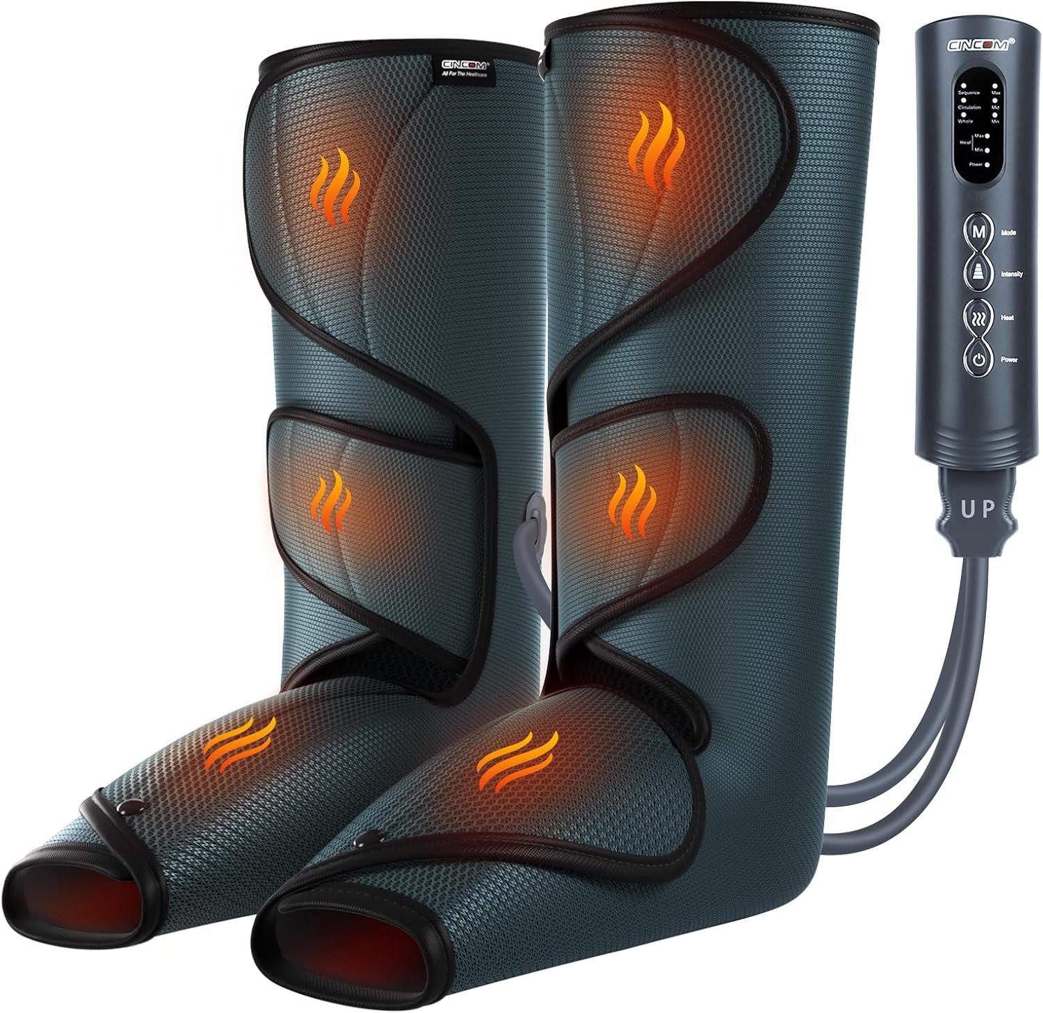 CINCOM Air Compression Leg Massager, Legs Massage for Circulation and Pain Relief, Calf Leg Air Compression Massager Help with Relief Legs