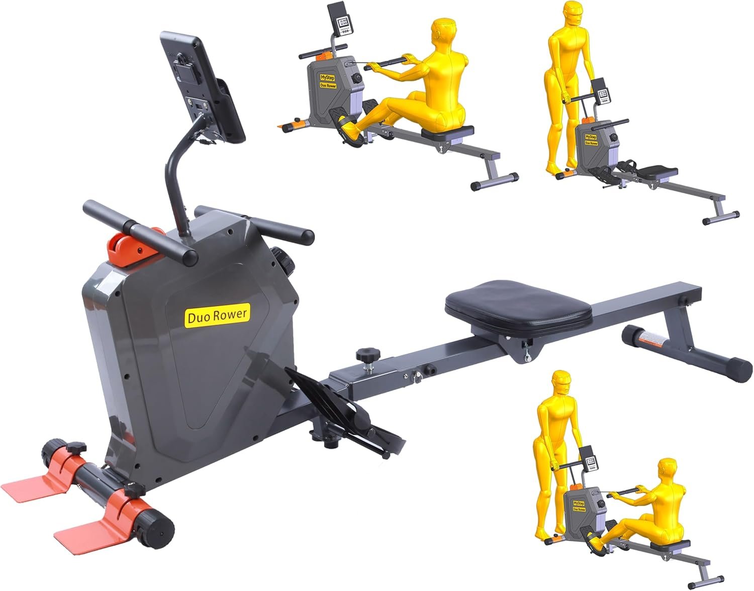 Magnetic Rowing Machine, Quiet Rowing Machines for Home，8 Levels Adjustable Resistance, Foldable Rower with Tablet Holder, Combined Strength Training for Two