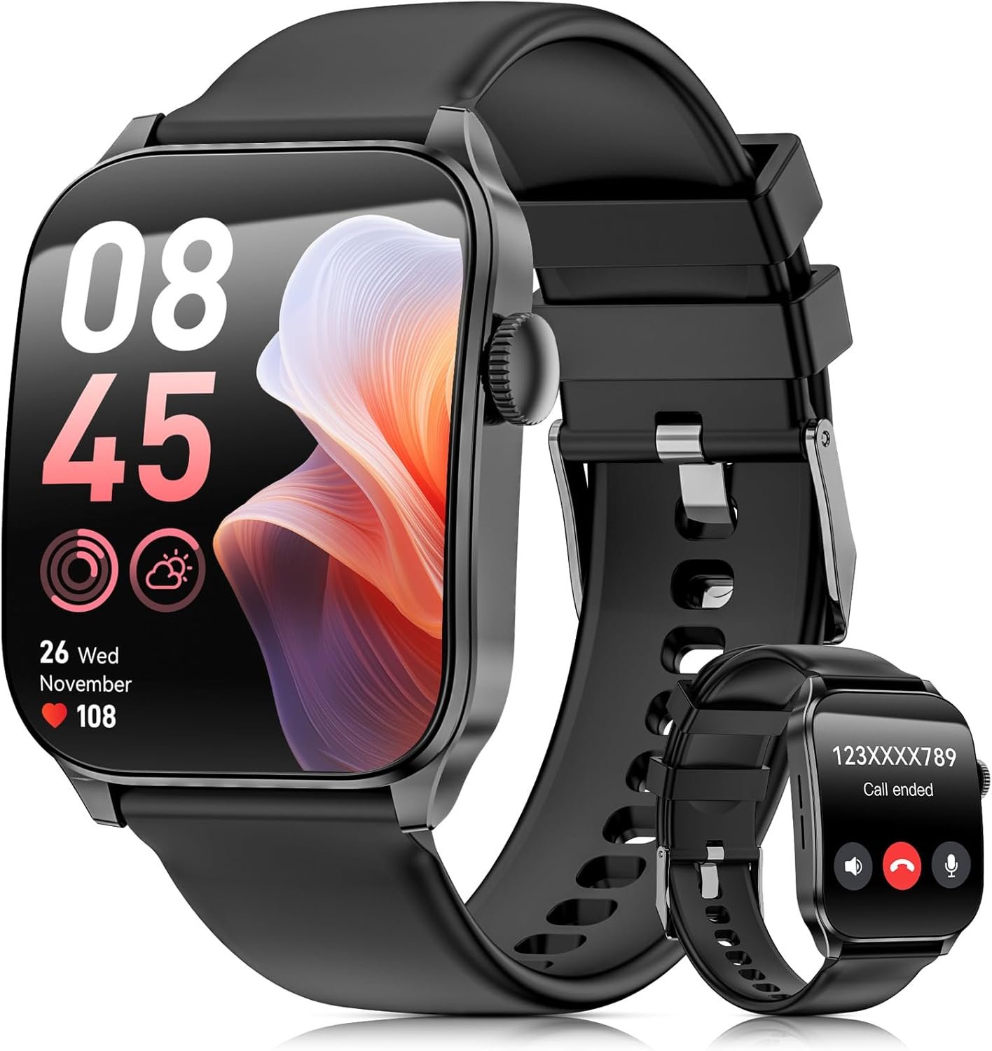 Smart Watches for Men Women, 1.91″ HD Curve Screen Smartwatch (Answer/Make Call), Activity Fitness Tracker with Heart Rate Sleep Monitor Pedometer, 100+ Sport Modes, Smart Watch for Android iPhone