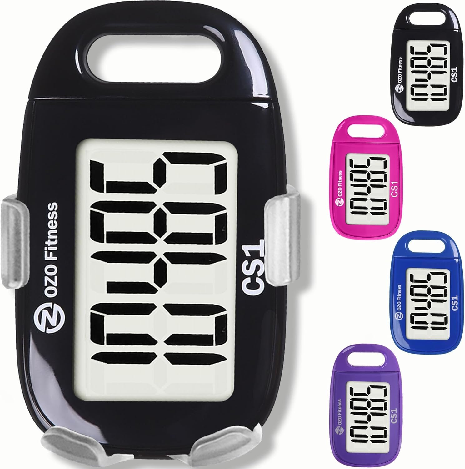 Clip-on 3D Pedometer for Walking Steps Counter with Lanyard, Simple Exercise Tracker for Women and Seniors with Large Accurate Digital Display, Portable Minimalist Sports Monitor