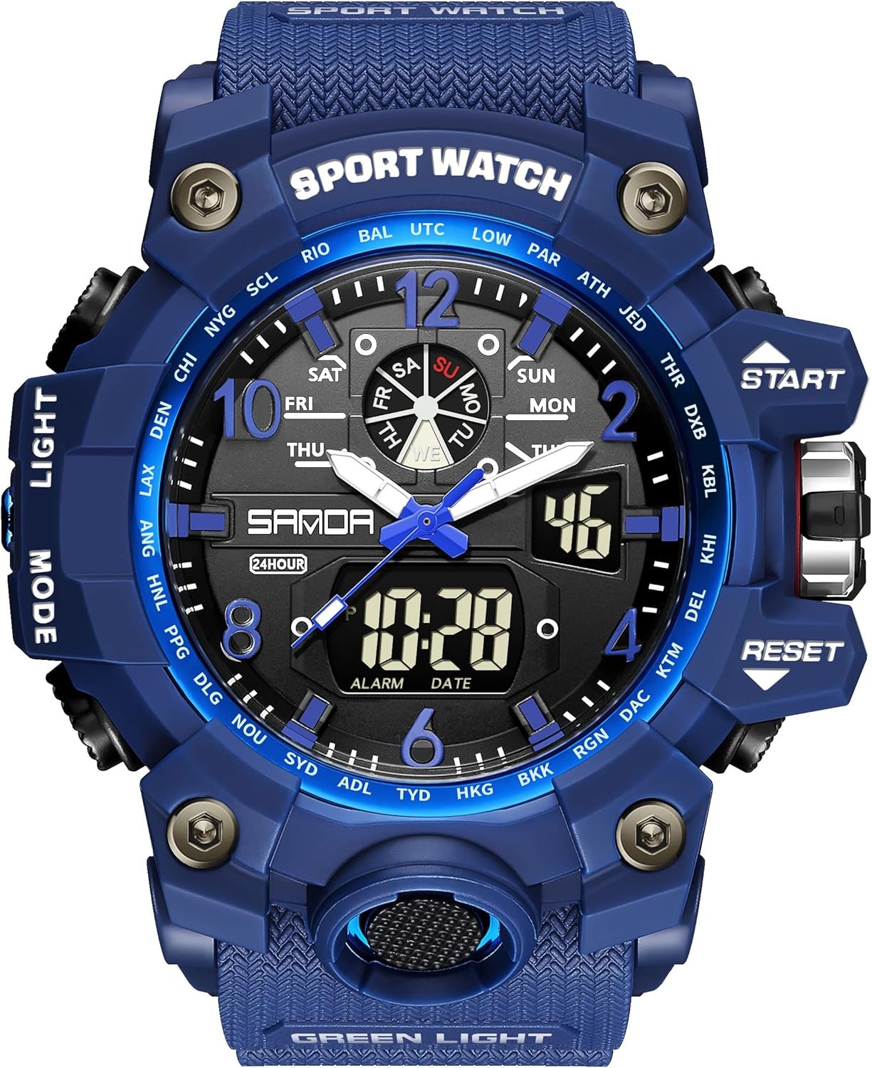 KXAITO Men’s Watches Sports Outdoor Waterproof Military Wrist Watch Date Multi Function Tactics LED Alarm Stopwatch