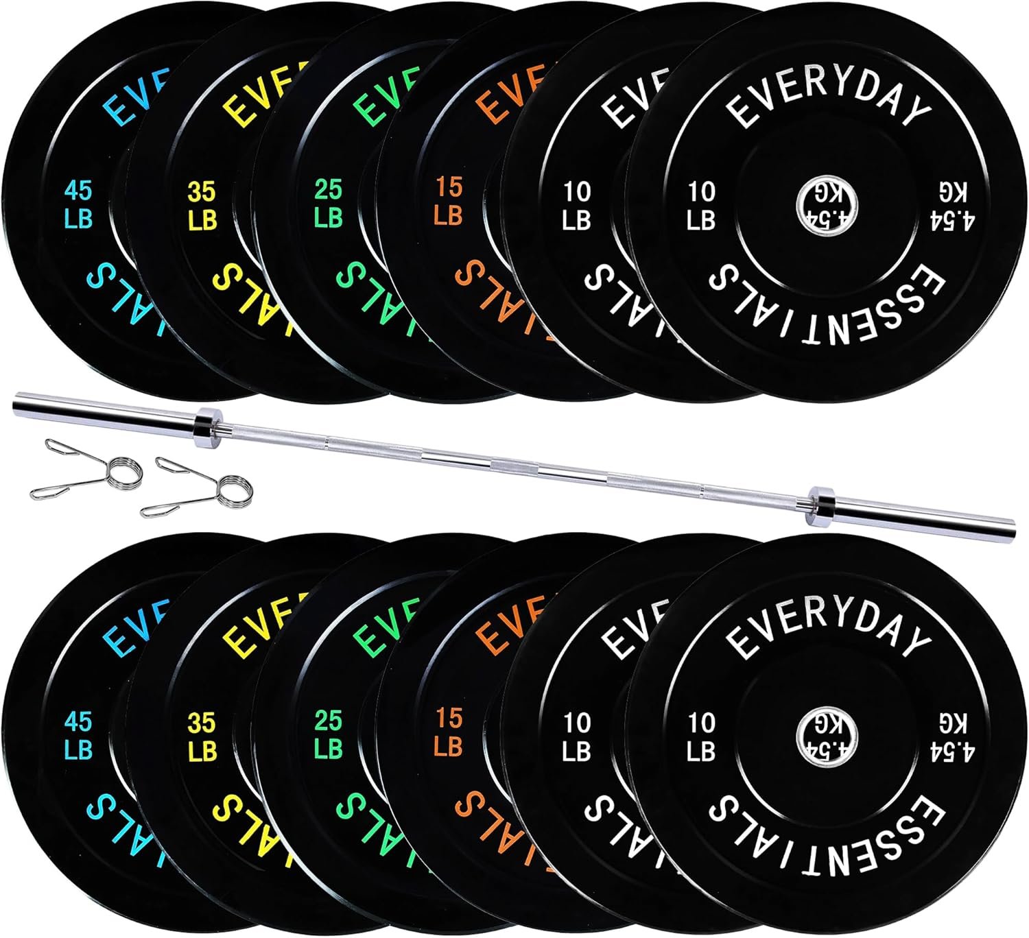 Fitvids 2-Inch Olympic Bumper Plates, Perfect Weight Plates for Weightlifting and Strength Training, Multiple Weights Available