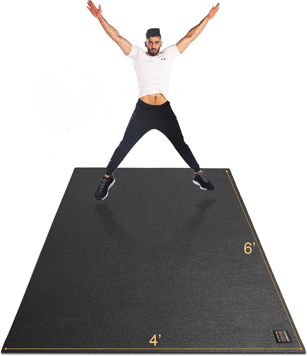 GXMMAT Large Exercise Mat 6’x4’/6’x5’/6’x6′(7mm), Thick Workout Mats for Home Gym Flooring, Extra Wide Non-Slip Durable Cardio Mat, Shoe Friendly, Perfect for Plyo, MMA, Jump Rope, Weights, Fitness