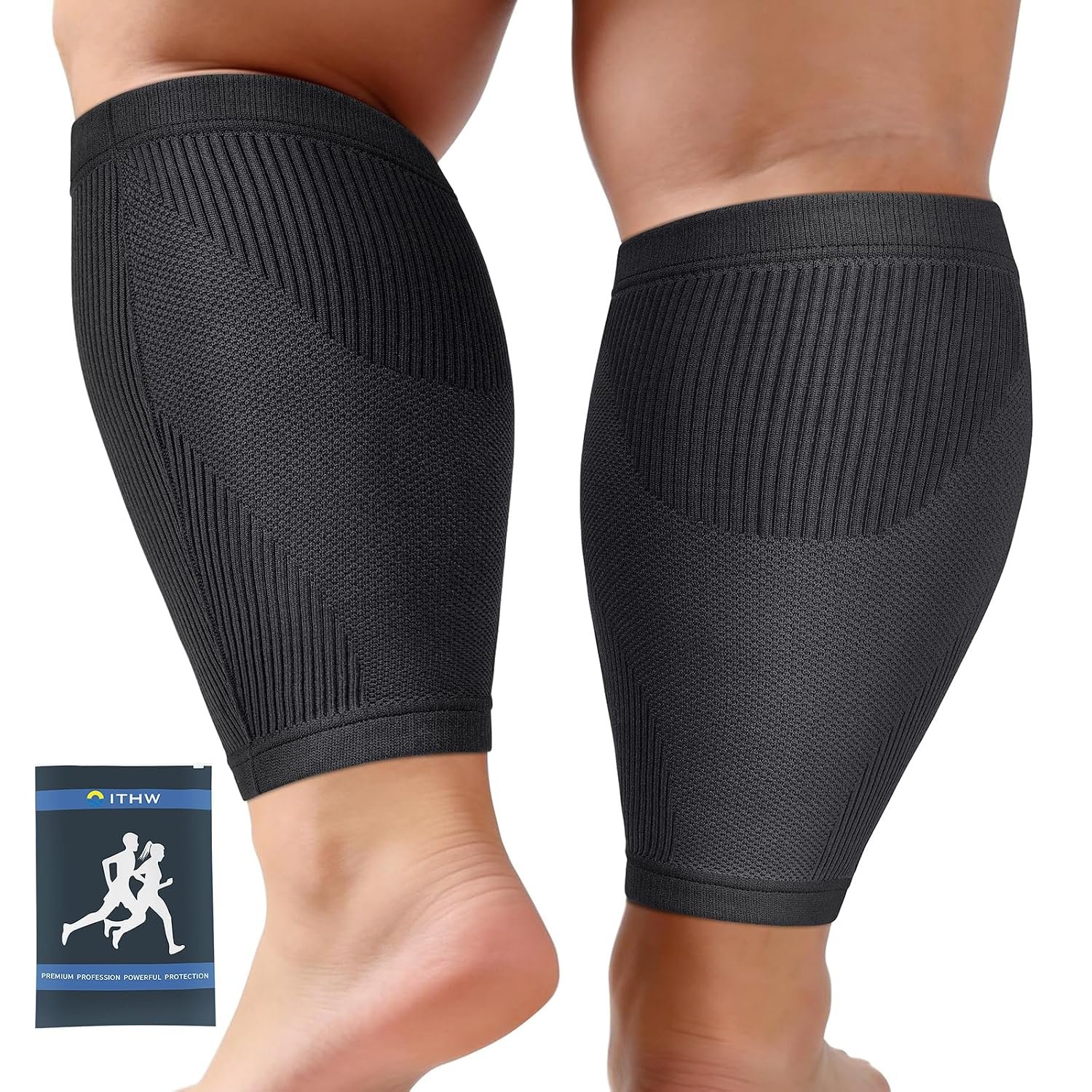 Plus Size Calf Compression Sleeves for Men & Women – Wide Fit, Real Hyper-Elastic & Premium Non-Slip Double Cuff – Shin Splint Relief & Muscle Recovery Compression Leg Sleeves XL-4XL