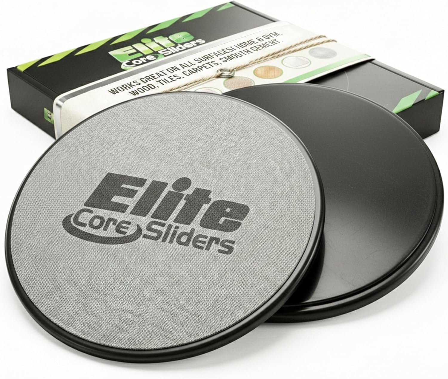 Elite Sportz Core Sliders for Working Out – Pack of 2 Compact, Dual Sided Gliding Discs for Full Body Workout on Carpet or Hardwood Floor – Fitness & Home Exercise Equipment – Small Gift for Athletes