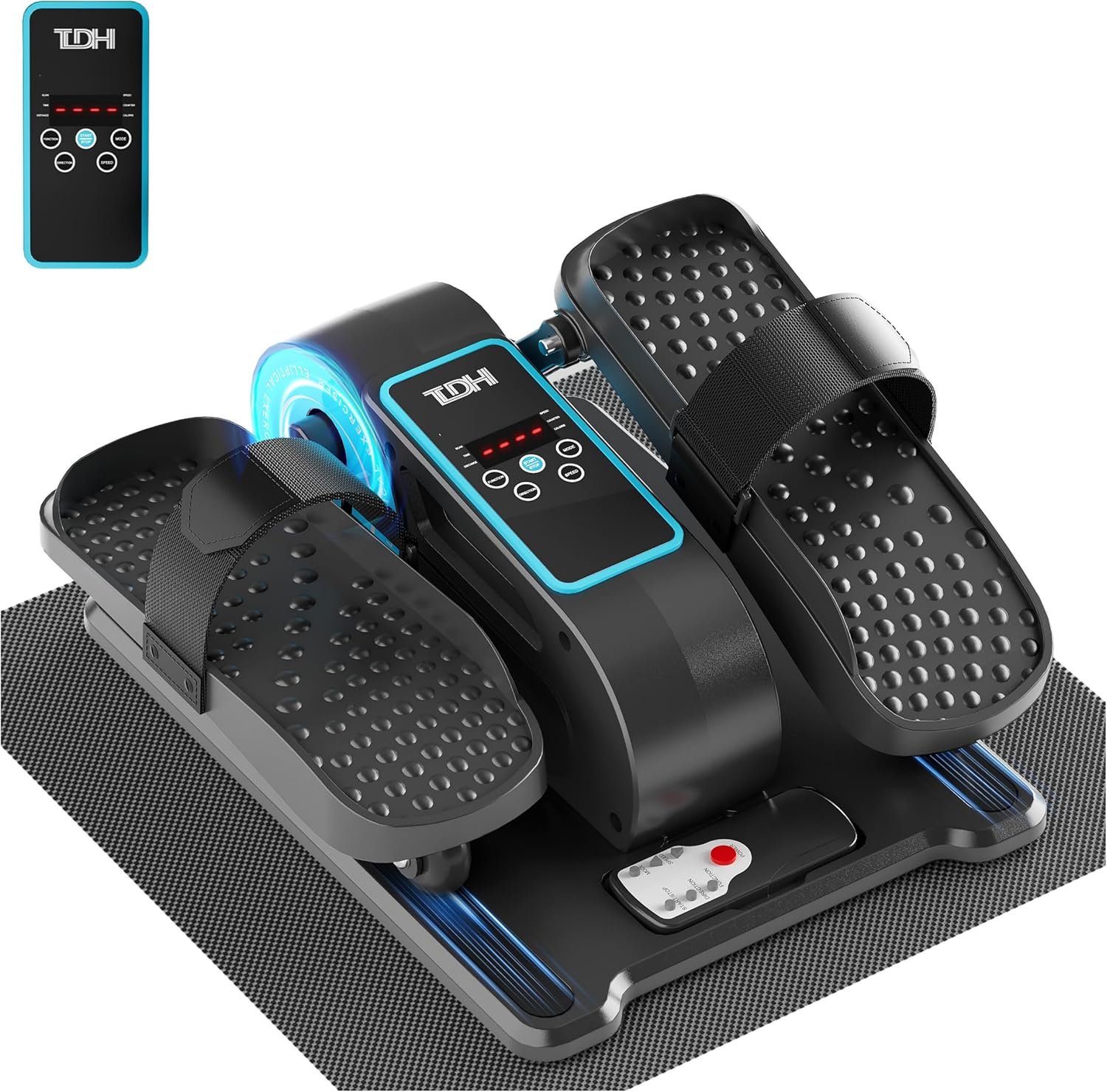 TDH Under Desk Elliptical Machine,Electric Leg Exerciser as Seen on Tv for Senior Adult,Portable Quiet Pedal Exerciser While Sitting with 12 Adjustable Speed Auto&HR Mode for Home Office