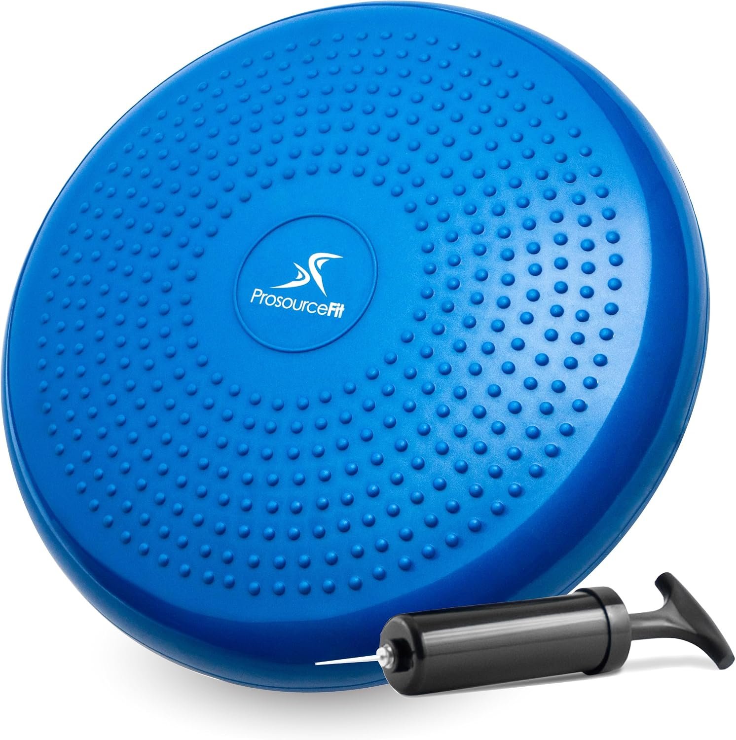 ProsourceFit Core Balance Disc Trainer, 14” Diameter with Pump for Fitness, Balance Training, or Seating; Wobble Board for Core Stability; Flexible Floor Cushions