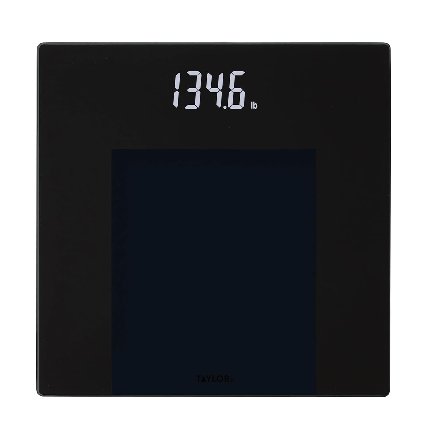 Taylor Digital Bathroom Scale for Body Weight, Smart Scale with Precision Hub App, 400 lb Capacity, 11 x 11 in Glass Platform, Tone on Tone Black