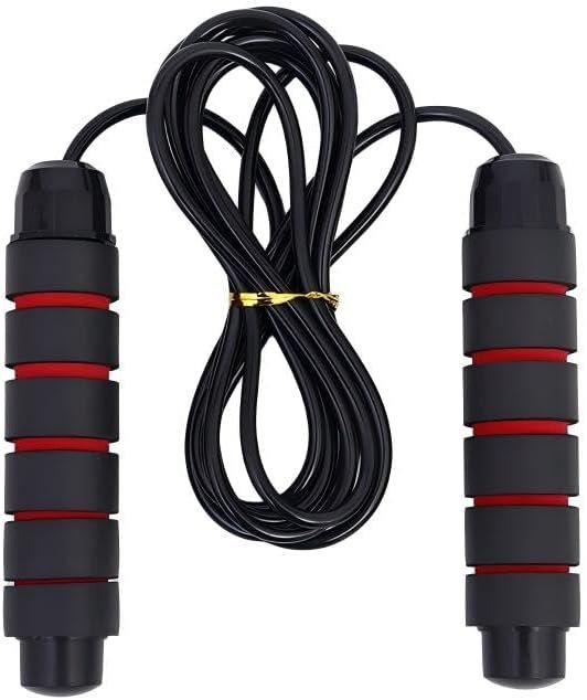 Weighted Jump Rope, Adjustable Steel Cable Fitness Jumping Rope with Smooth Rotation – 380g Heavy Rope for Home Gym, Workout, Exercise, Training – Non‑Slip Foam Handles for Women & Men