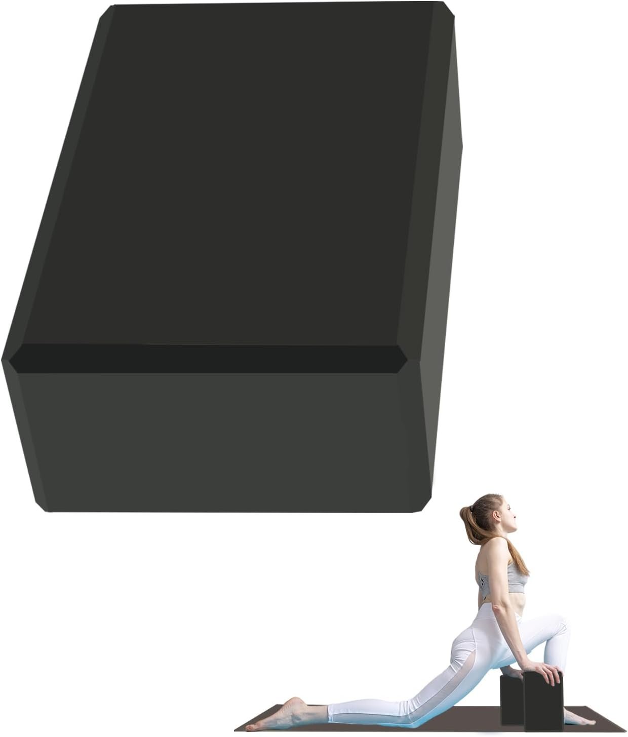 Yoga Block – Unsupported Latex Eva foam – Soft non slip surface with bevel for yoga, pilates, meditation – Yoga accessories for stability, balance and deep stretching