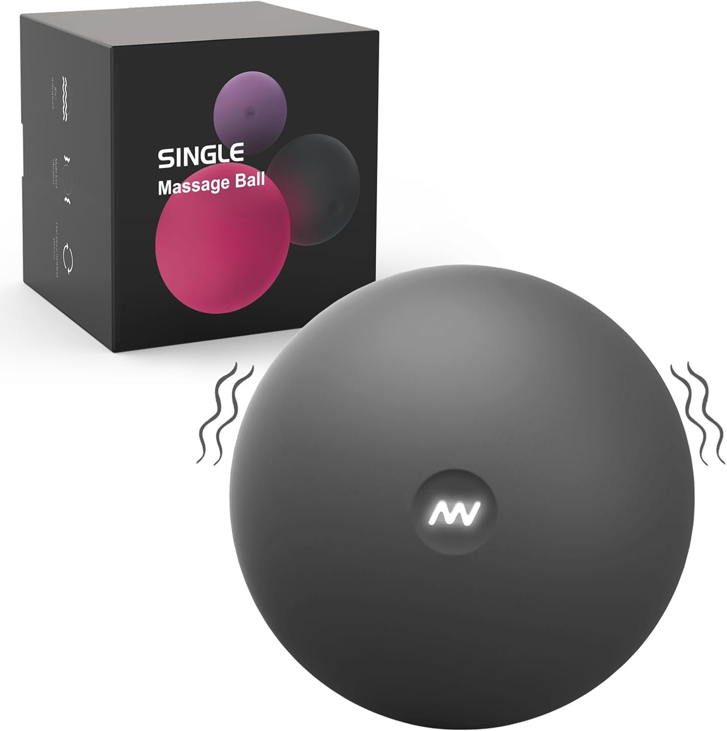 3″ Electric Vibrating Massage Ball, 5-Speed Vibrating Foam Roller for Fight Sore Muscles & Muscle Recovery, Portable Fitness Massager for Use in Gyms or at Home (Gray)