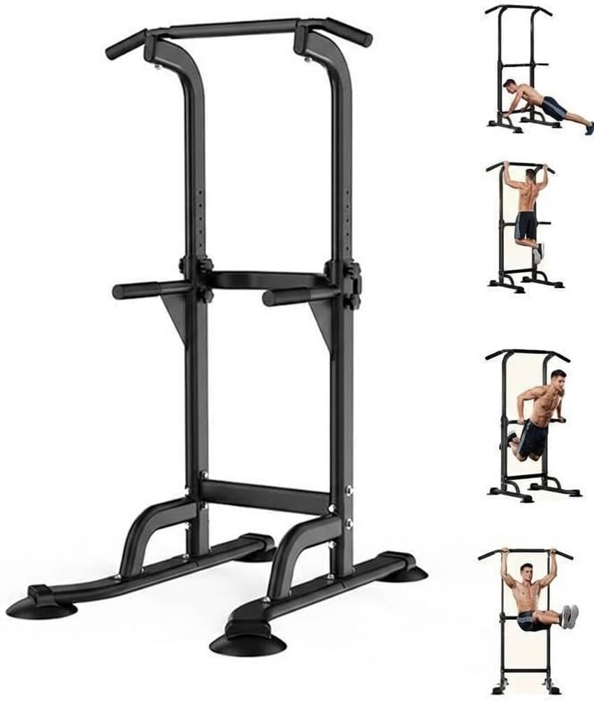 Power Tower for Home Gym, Pull Up Dip Station – Adjustable Freestanding Pull Up Bar with 300 Lbs Capacity, Heavy Duty Construction, Easy Assembly, No Wall Needed