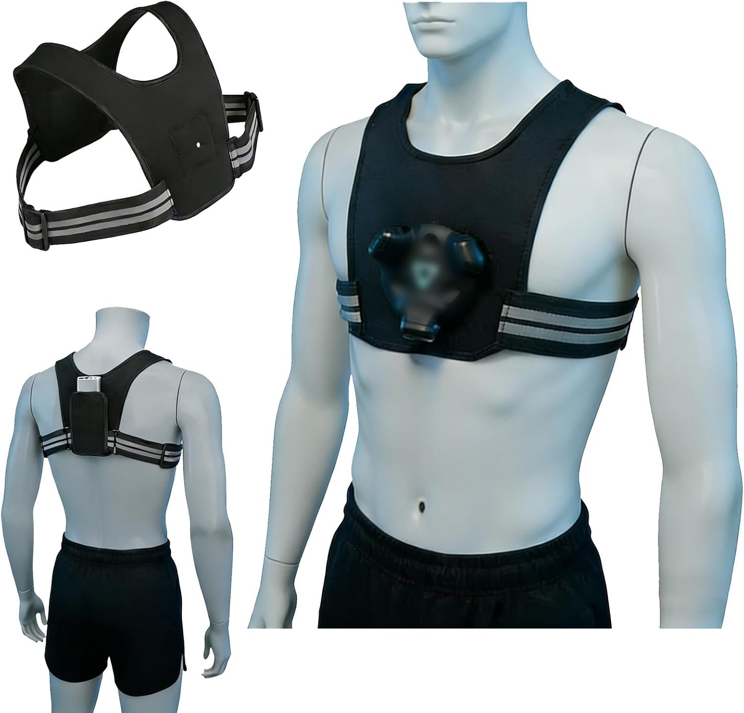 Adjustable Chest Strap for HTC Vive Tracker 1.0 2.0 3.0 Ultimate & Tundra Tracker, Secure VR Body Tracking Mount Harness for VRChat, Fitness Games & Virtual Production