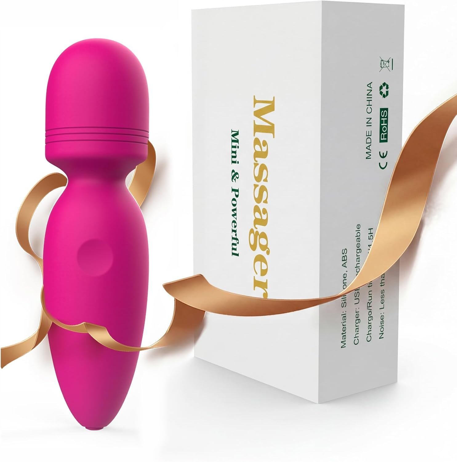 Fuwyiy Mini Massager Tools,Small Waterproof Cordless Handheld Massager with 10 Vibration Modes, Personal Handheld Massager for Back(Pink)