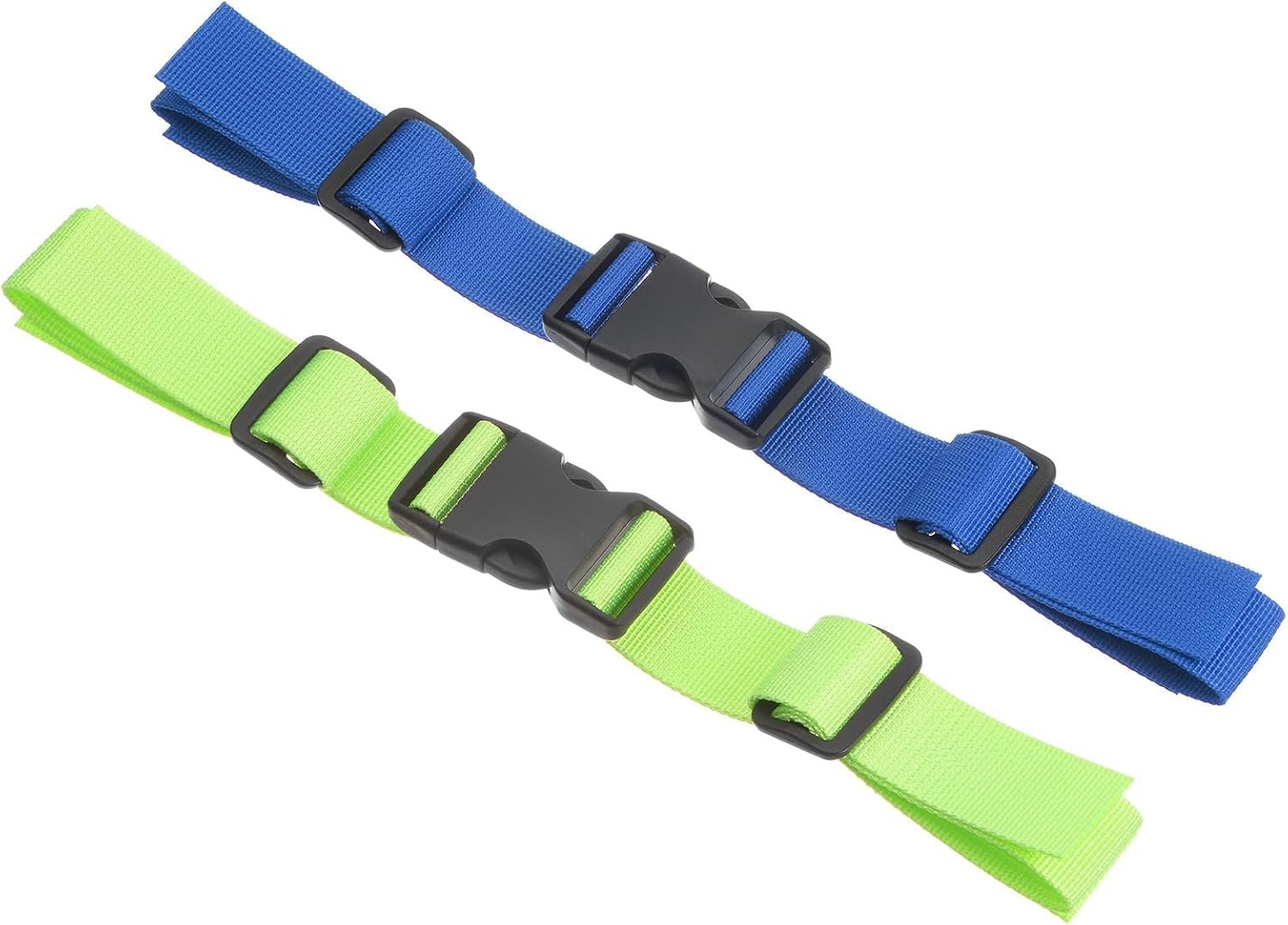 PATIKIL Backpack Chest Strap Set, 2 Pack Polyester Webbing Adjustable Replacement Strap with Quick-Release Buckle for Bag Outdoor, Blue,Fluorescent Green