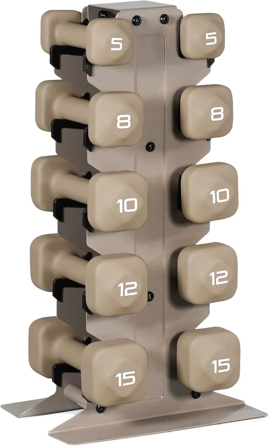Tone Fitness Neoprene Dumbbell Set with Storage Rack – Non-Slip, Anti-Roll Hand Weights for Home Gym Workouts | 20 lb, 32 lb, 50 lb, 60 lb & 100 lb Options