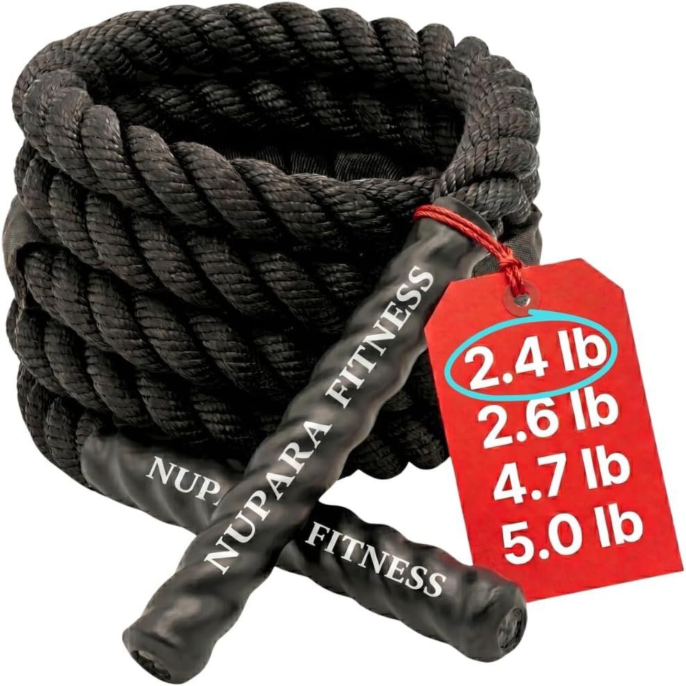 Weighted Jump Rope for Men and Women | Heavy Jump Rope for Fitness, Strength, Cardio, Muay Thai, MMA, Boxing, and Weight Loss. 2.4lb to 5lb..