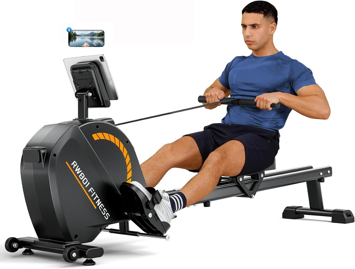Dripex Rowing Machines for Home, Upgraded Rowing Machine Max 350 LBS, Magnetic Rower with 16 Levels of Workout Resistance, Dual Slide Rail, App Supported, LCD Monitor, Row Machine for Gym Exercise